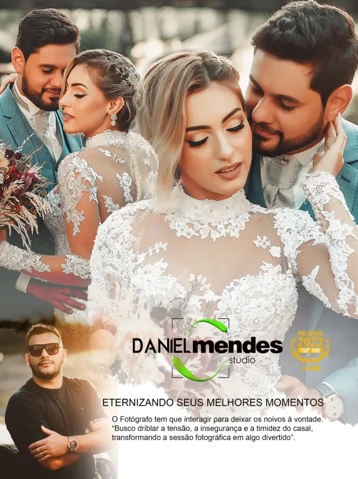 Fotógrafo de casamento em Uberlândia — Studio Daniel Mendes fotografando noivos no dia do casamento